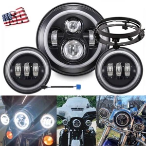7" LED Headlight+Passing Light Ring For Kawasaki VN Vulcan 750 800 900 1700 - Bild 1 von 12
