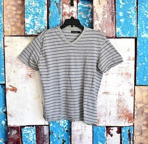 Men's Dikotomy T-Shirt Short Sleeve V-Neck Stripe XLARGE Gray PRE-OWNED - Picture 1 of 10