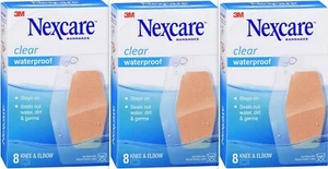 Nexcare Bandages KNEE / ELBOW CLEAR Waterproof 8 ct ( 3 Boxes ) - Picture 1 of 1