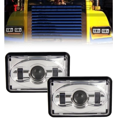 Faros LED Eagle Lights 2 piezas cromados 4 x 6" para Chevrolet GMC Ford Kenworth Foto 1 de 4