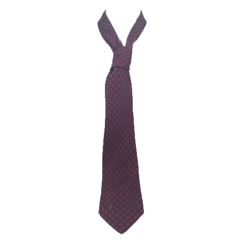 Cravatta Chanel Navy e Marrone Collo a Righe con Catena Oro Chanel