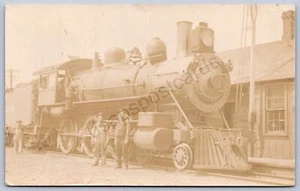 K15/ Woodruff Wisconsin RPPC Postcard c1910 Railroad Depot Loco 48 - Picture 1 of 4
