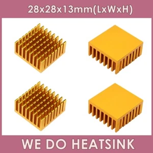 28x28x13mm With or Without Tape Gold Anodize Heatsink Radiator Cooler for CPU IC - Afbeelding 1 van 8