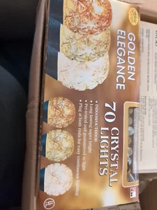 Vintage Holiday Highlights Golden Elegance 70 Crystal String Lights Christmas - Picture 1 of 6