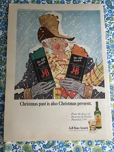 Vintage 1969 J & B Scotch Print Ad Christmas Past Is Christmas Present Scrooge - Bild 1 von 7