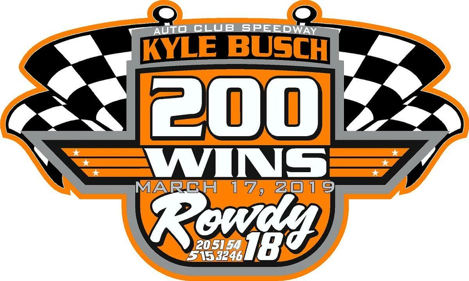NEW FOR 2019 Kyle Busch 200 Wins Racing Sticker Decal - SM thru XL - var colors - Image 1 of 2