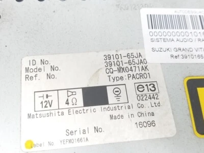 3910165JA autoradio pour SUZUKI GRAND VITARA JB (JT) 1.9 DDIS 2005 1016602 - Photo 1/4