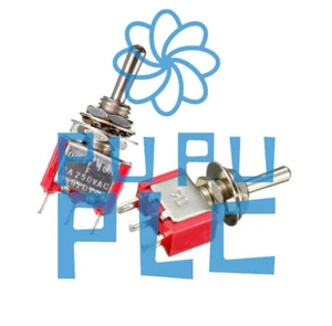 1PCS Mini 3 PIN RED Toggle Switch SPDT On-Off-On 6A 125VAC NEW - Picture 1 of 1