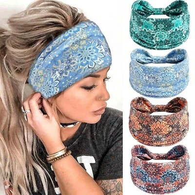 Tiaras femininas boho vintage padrão floral cabelo atado BBoho mãos cor-5 - Imagem 1 de 4