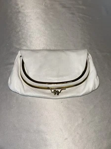 Borsetta vintage Ingber borsetta bianca pelle italiana chiusura oro - Foto 1 di 11