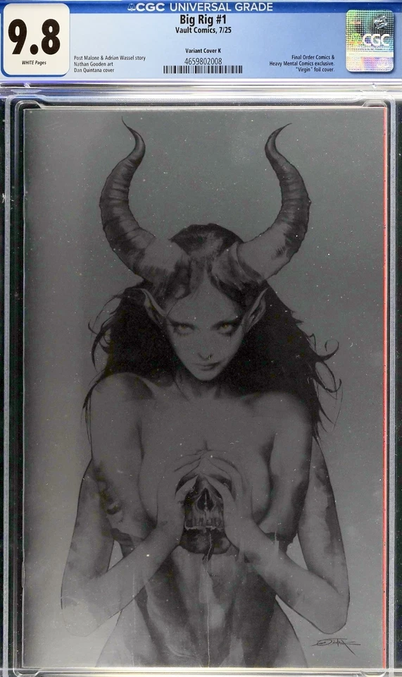 Post Malone's Big Rig #1 CGC 9.8 Dan Quintana Virgin Foil Variant LTD 500 - Image 1 of 1