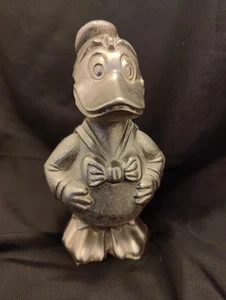 Large 16cm Vintage Silver Plate Donald Duck Money Box Bank Disney NO BASE - Picture 1 of 12