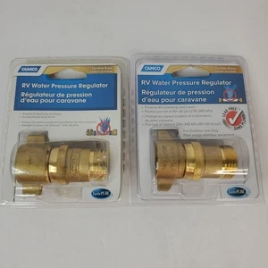 Camco 40055 RV Camper Motor Home Trailer Heavy Duty Brass Water Regulator 2pk - Picture 1 of 6