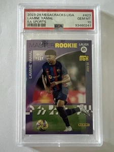 2023-2024 PANINI MEGACRACKS LA LIGA EA SPORTS #423 LAMINE YAMAL RC PSA 10 - Imagen 1 de 2