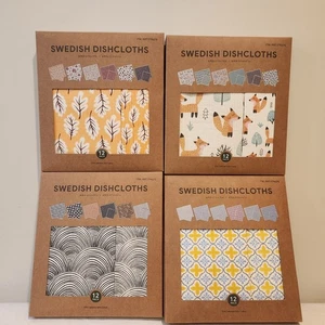 Set of 12 pcs SWEDISH DISHCLOTHS 6pcs 6.7in x 7.5in & 6pcs 11.7in x 9.7in 2 size - Picture 1 of 9