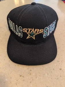 VTG 90s Starter Dallas Stars NHL Wool Adjustable Snapback Hat Cap Black - Picture 1 of 7