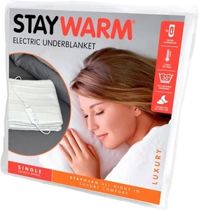 STAYWARM Sottocoperta Elettrica Singola - 2 Impostazioni di Calore, Lavabile - Foto 1 di 8