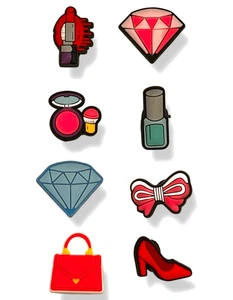 8 piezas Maquillaje Niña Belleza Glamour Zapato Dije Compatible con Crocs Jibbitz Set D - Imagen 1 de 4