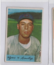 1954 Myron Joe Ginsberg, Bowman #52, EX+, Cleveland Indians