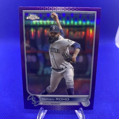 Actualización 2022 Topps Chrome "PURPLE Refractor" Sergio Romo #USC25 Foto 1 de 2