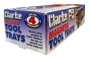 Clarke Magnetic Tool Trays, Set Of 4, Rubber Coated Magnets, 1" Deep, CTB200 - Picture 1 of 8