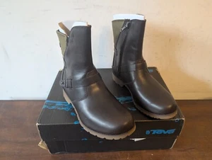 Botas bajas impermeables de cuero Teva De La Viña para mujer marrón/verde 5 M EE. UU. - Imagen 1 de 5