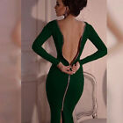 Long Sleeve Sexy Party Dress With Full Zipper On The Back (multiple Colors)