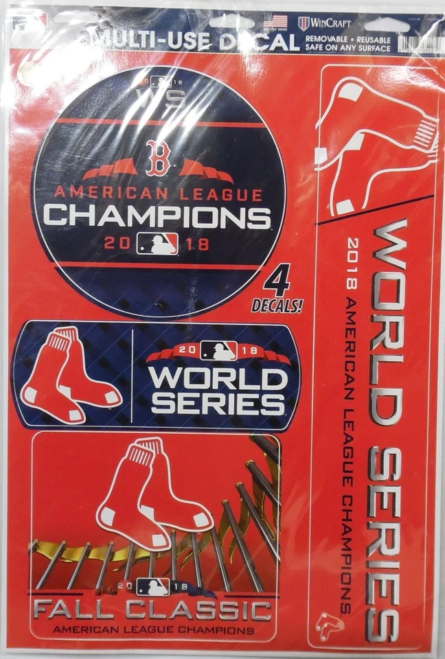 Boston Red Sox 2018 World Series Champions 4 Multi-Use Decal 11 1/2" X 17" NEW - Image 1 of 1