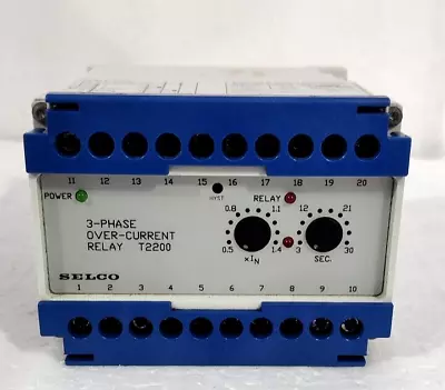 Selco T2200 3-Phase Over Current Relay T2200-02 450V AC - Image 1 of 4
