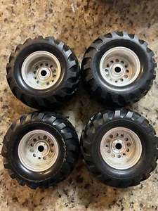 Tamiya 4x4 Bruiser Truck Original Wheels Rims And Tires Set (4) - Picture 1 of 3