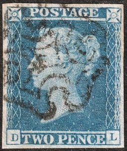 1841 ES11 SG14 2d PLACA AZUL 3 CRUZ MALTESA MUY FINA USADA (DL) - Imagen 1 de 2