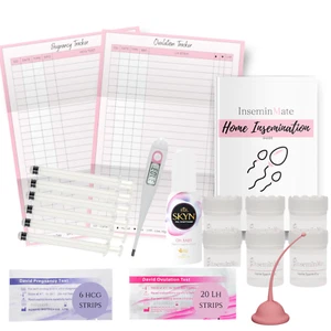 Home Insemination Kit 6 pack, BBT, 20 LH Test, 6 HCG test, Conception Cup, Lube - Picture 1 of 21