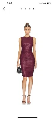 Vestido Amanda Uprichard Jamilla imitación cuero D Foto 1 de 4