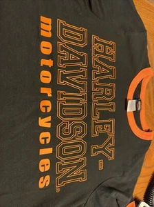 harley davidson kids size L 12/14 black and orange - Picture 1 of 6