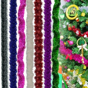 2M Tinsel Chunky Christmas Tree Decoration Home Xmas Thin Garland Chose Colour - Picture 1 of 106
