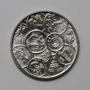 China Shanghai 1985 Como Nuevo Zodiaco Lunar Buey Panda Acero Enchapado en Níquel Medalla 30 mm - Imagen 1 de 3