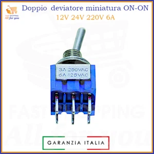 Micro interruttore doppio deviatore a levetta 220V 12V 24V x mini leva bipolare - Imagen 1 de 2