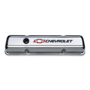 Proform Short Valve Covers Small Block V8 59-86 Chrome Red Bowtie Black Letter - Picture 1 of 1