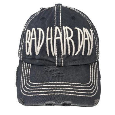 Bad Hair Day Strapback Hat Gray One Size Distressed KB ETHOS Vintage - Image 1 of 4