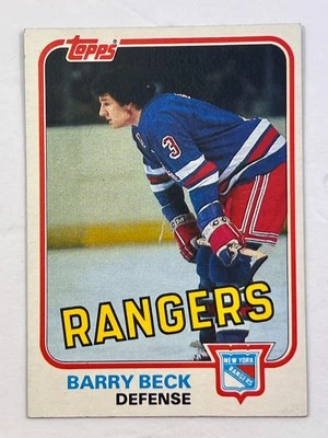 1981-82 Topps Barry Beck New York Rangers NHL - #3 - Free Shipping  BLG - Image 1 of 2