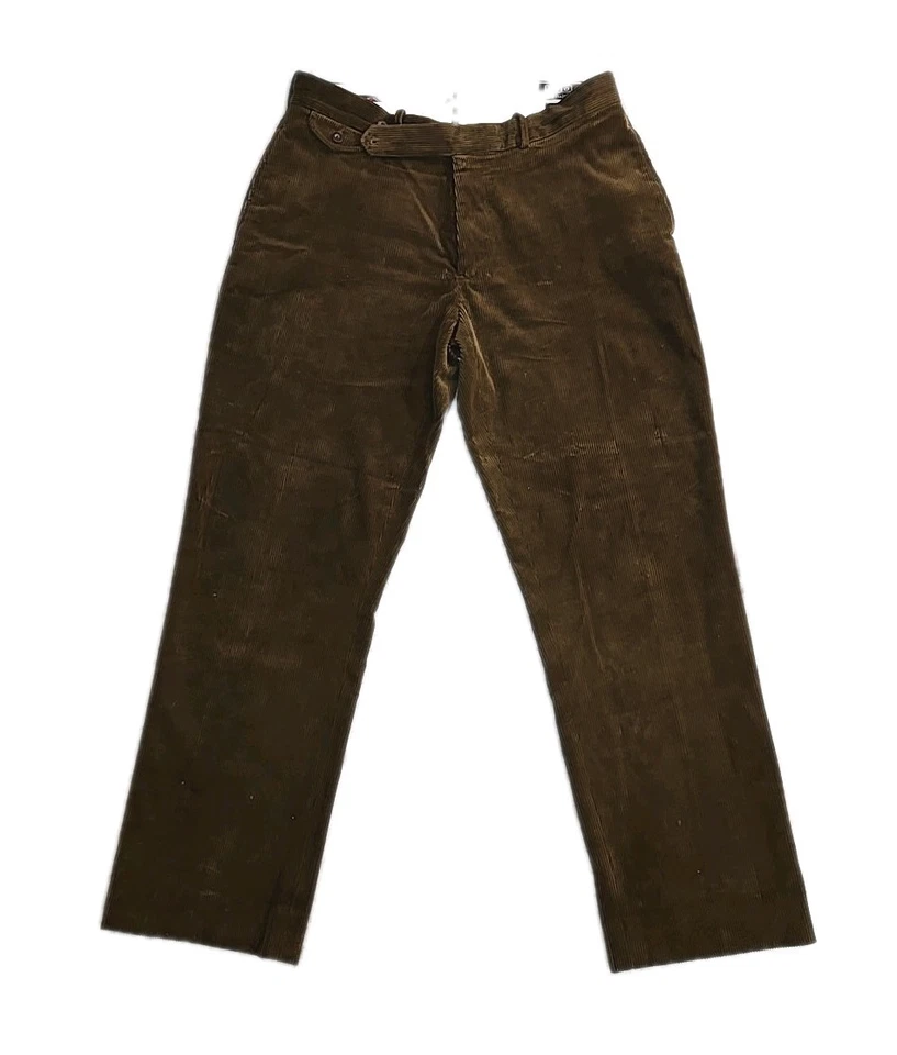 Vintage Polo Ralph Lauren Andrew Corduroy Pants Men’s 34x34 Brown Tan Pleated - Image 1 of 4