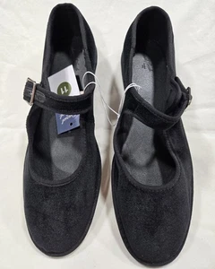Universal Thread Black Velvet Mary Jane Flats Memory Foam Size 11 Comfort NWT - Picture 1 of 6