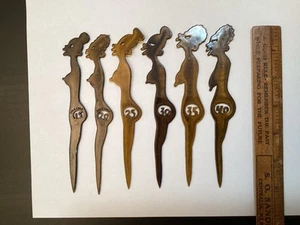 6 Vintage ZULU LU LU swizzle cocktail stir sticks • BARWARE - Picture 1 of 7