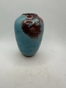 1930s Chinese Blue Glaze Jugtown Ware Pottery Vase Seagrove NC - Picture 1 of 9