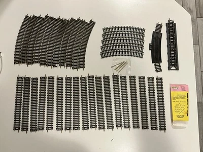 Atlas/Tyco HO Nickel/Brass Model Train Track Lot of 37 Assorted Pcs - Image 1 of 4