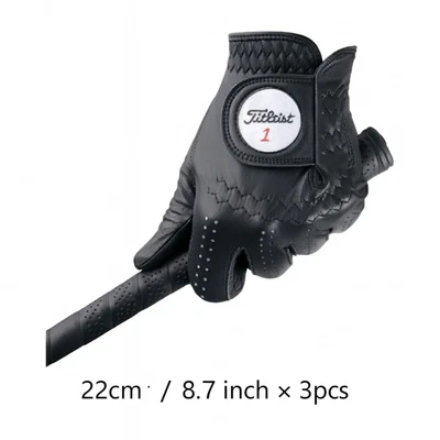 Guante de golf profesional Titleist TG73 mano izquierda negro 22 cm 8,7 pulgadas × 3 piezas Foto 1 de 4