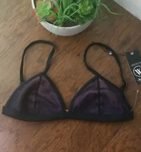 NWT Womens Wildfox Sporty Triangle Bikini Top Swim Medium Mesh - Picture 1 of 8