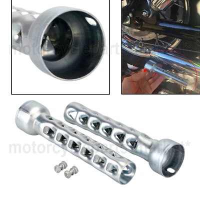 Pair Straight Exhaust Baffles Muffler Chrome For Harley Road King Street Glide - Image 1 of 4