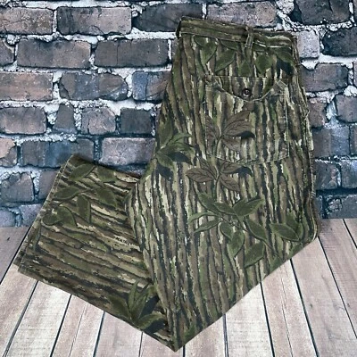 Vintage 90s Cabela's Realtree Trebark Cargo Camo Fatigue Hunting Pants 38x26 - Image 1 of 4