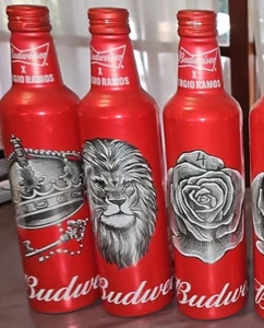 1 empty alu bottle Budweiser Sergio Ramos limited edition - Picture 1 of 3